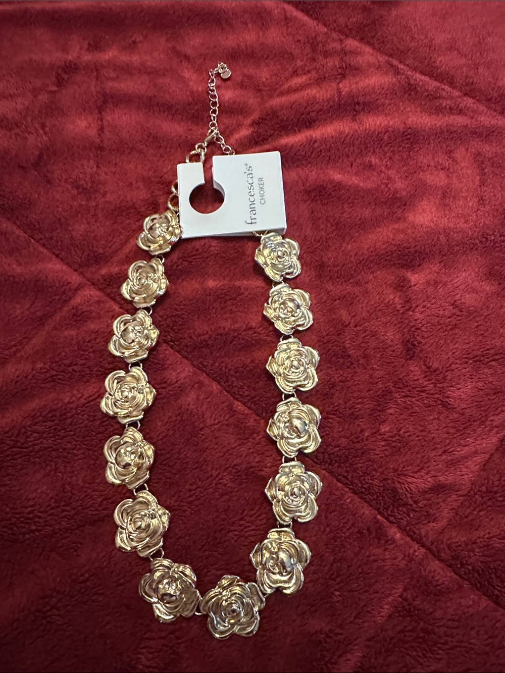 Francesca's Collections Gold Floral Link Necklace